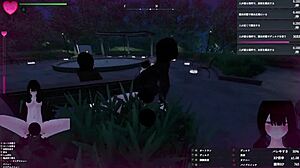 3m tall girl Manaka exposes secretly in night park