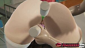 Enfermeira do hospital peitos enormes beijando dedilhando xota apertada inserção de dildos esguicho!