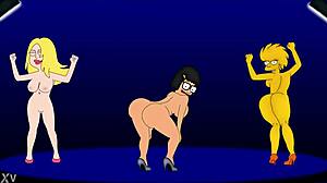 emlékszem rule 34 Lisa Simpson Tina Belcher Amy Wong táncol együtt abban a szórakoztató animációban