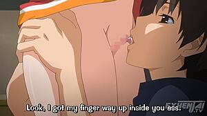 Nobody notices me masturbating her in public hentai