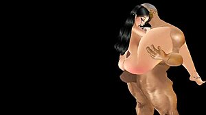 Entertaining encounter with a young woman of cinnamon skin in 3D Hentai