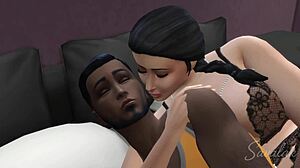 Intenzívny mokrý sen o nádhernej MILF v sims.