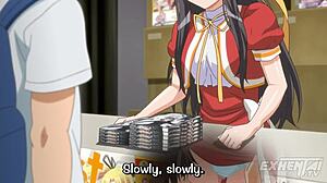 Nobody notices me masturbating her in public hentai