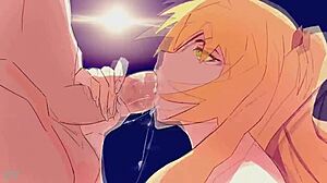 פישל מוצצת זינים גדולים באנימציה הנטאי הזו 😈