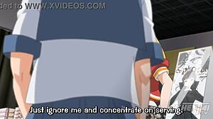 Nobody notices me masturbating her in public hentai