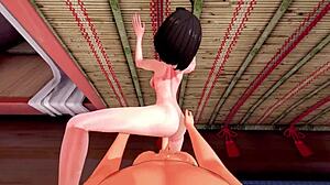 pov scene with mumei from kabaneri of the iron fortress in a casual animation