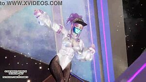 MMD Aespa - Supernova Akali forró kpop tánc League of Legends cenzúra nélküli hentai