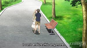 Nobody notices me masturbating her in public hentai