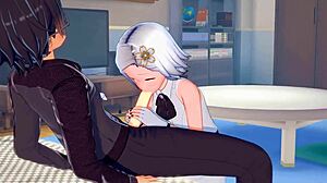 Wow! Idol girl sophie performs blowjob and fucking with guy before big show in 3d hentai group