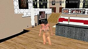 Beautiful Girl Gives Sexy Poses in 3D Cartoon