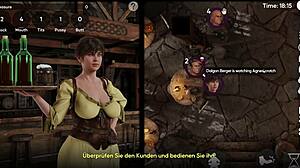 gameplay corruption town visual novel first day as barmaid 😊