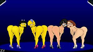 emlékszem rule 34 Lisa Simpson Tina Belcher Amy Wong táncol együtt abban a szórakoztató animációban