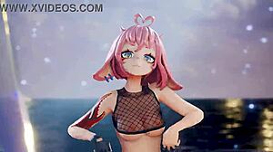 I watch newjeans strip tease to hype boy in mmd.