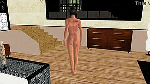 Beautiful Girl Gives Sexy Poses in 3D Cartoon