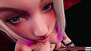 Sexy Blonde Luanna Vicktoria In BDSM Costume Rule34 Animation With Big Titfuck On Scene Standing Handjob Service And Deepthroat Mouth Fuck With Facial Cumshot In Night Club