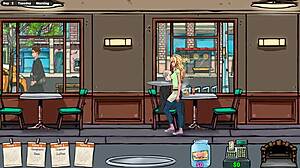 Jenny's first day as waitress? Hentai game!