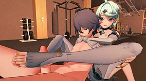 zenless zone zero - footjob seed in gym 3d hentai 4k 60fps uncensored feet fetish game pov