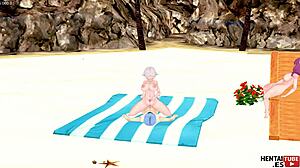 frieren hentai - himmel fucks frieren on the beach while aura watches them and masturbates - asian japanese anime manga porn