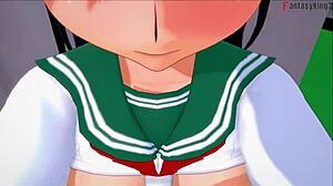 Kagome moans, 'Fuck me hard on the roof in this POV.'