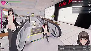 big dick schoolgirl gets bukkake in shopping mall!