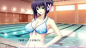 In Sugumi's route five of Erotica Yuuwaku, the waterballing scene unfolds casually.