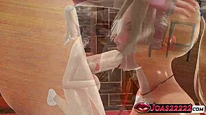 glory hole experience with hot silvia in a red dress - tongue licking deepthroat mouth fuck and cumshots in rule34 animation