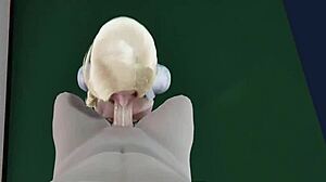 Blonde Emma Delivers No-Hands Blowjob and Handjob in Stockings