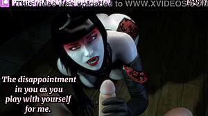 Rainha das Vilãs domina com footjob femdom em privação sensorial