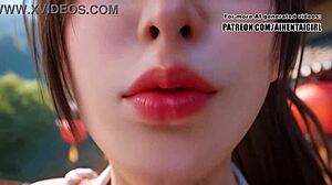 Mai Shiranui v cosplayu dráždí a vede k POV blowjobu a facialu v necenzurovaném hentai