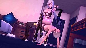 ג'ינגליואו רוכבת קאוגירל ציצים גדולים קופצים זיון לאורגזם וקרימפי בהנטאי