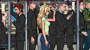 A Stranger On The Bus Caresses Her Pussy Through Panties