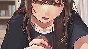 Teen girlfriend's intriguing handjob tease in POV hentai animation