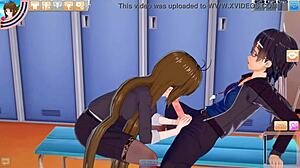 Koikatsu хентай: офисная сучка Мина балует твердый хуй