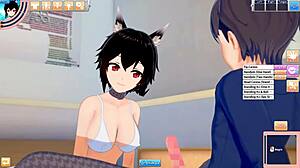 Neko Cat Girl with Black Hair