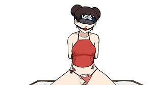 In the Naruto Hentai Game Jikage Rising, Tenten Squirts in Various Different Ways During Fucking