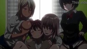 Хентай три момичета и един момък в каубойка яздене с големи курчета