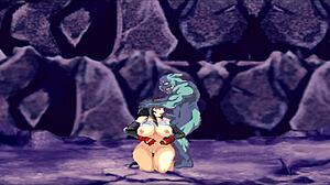 Tifa šouchnutá orky s creampie v extrémní parodii