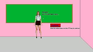 hot teacher taking her clothes off in front of her 18 year old students in classroom and then being convinced to have sex with them in lets fuck that exhibitionist teacher new 2025 hentai game