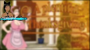 Being kind and helping with thanksgiving, they give thanks with blowjobs.