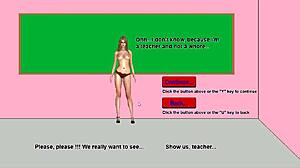forró tanárnő leveszi a ruháit az 18 éves diákjai előtt az osztályban, majd meggyőzik, hogy szexeljen velük ebben a kiállítási tanárnő baszás új 2025 hentai játékban