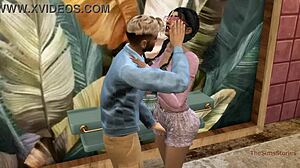 בחורה מתגנבת לסקס של אחיות חורגות ומקבלת זיון קשה