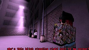 Garota branca domina gangster de araque em animação rule34 Roblox detalhada