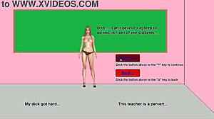 hot teacher taking her clothes off in front of her 18 year old students in classroom and then being convinced to have sex with them in lets fuck that exhibitionist teacher new 2025 hentai game