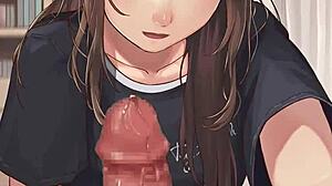 Teen girlfriend's intriguing handjob tease in POV hentai animation