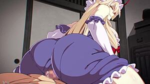 i watch touhou blonde riding my big cock passionately
