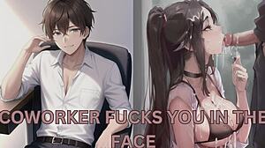 Työkaveri kumartaa sinut pöydän yli, kova naida