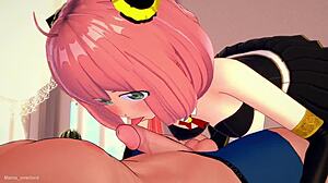 Anya tira uniforme fofo na versão hentai adulta com espionagem e paródia