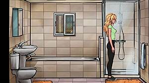 Wow, that lustful landlord teaches innocent jenny passionate kissing!