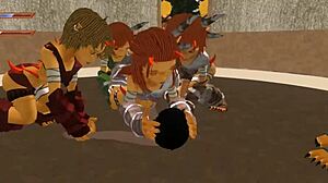 Femdom goblin gangbang monster gangbang in 3d bdsm game