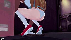 Asuka kouří velký černý čurák jak nic